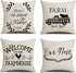 NYDECOR Farmhouse Throw Pillow Covers Quote Pillow Case Cotton Linen Rustic Farm Cushion Cover for Couch Sofa Bed 18x18 Set of 4 Farmhouse Decor Housewarming Gifts